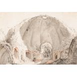 BRITISH SCHOOL (LATE 18th CENTURY) THE SERAPEUM, HADRIAN'S VILLA, TIVOLI pen & ink with grey