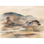 • GEORG MAYER-MARTON (1897-1960) A WELSH LANDSCAPE signed & dated l.r. 1943 watercolour 40.0 x 55.