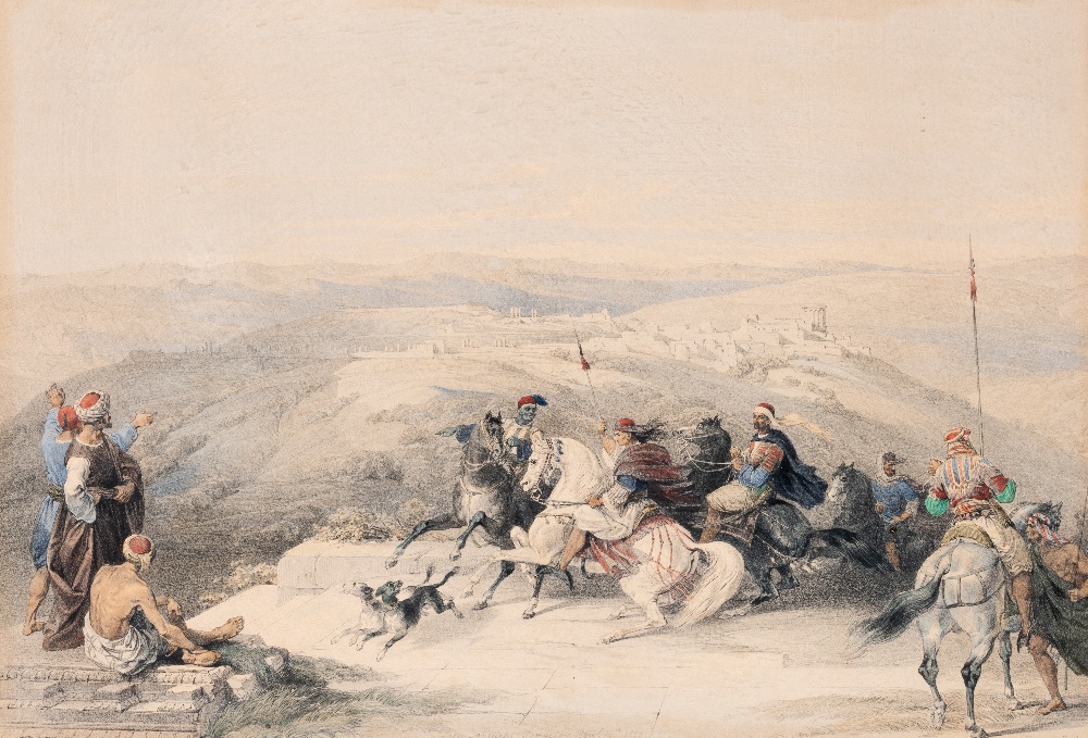 DAVID ROBERTS, R.A. (1796-1864) SEBASTE, ANCIENT SAMARIA lithograph with hand colouring 35.0 x 50.