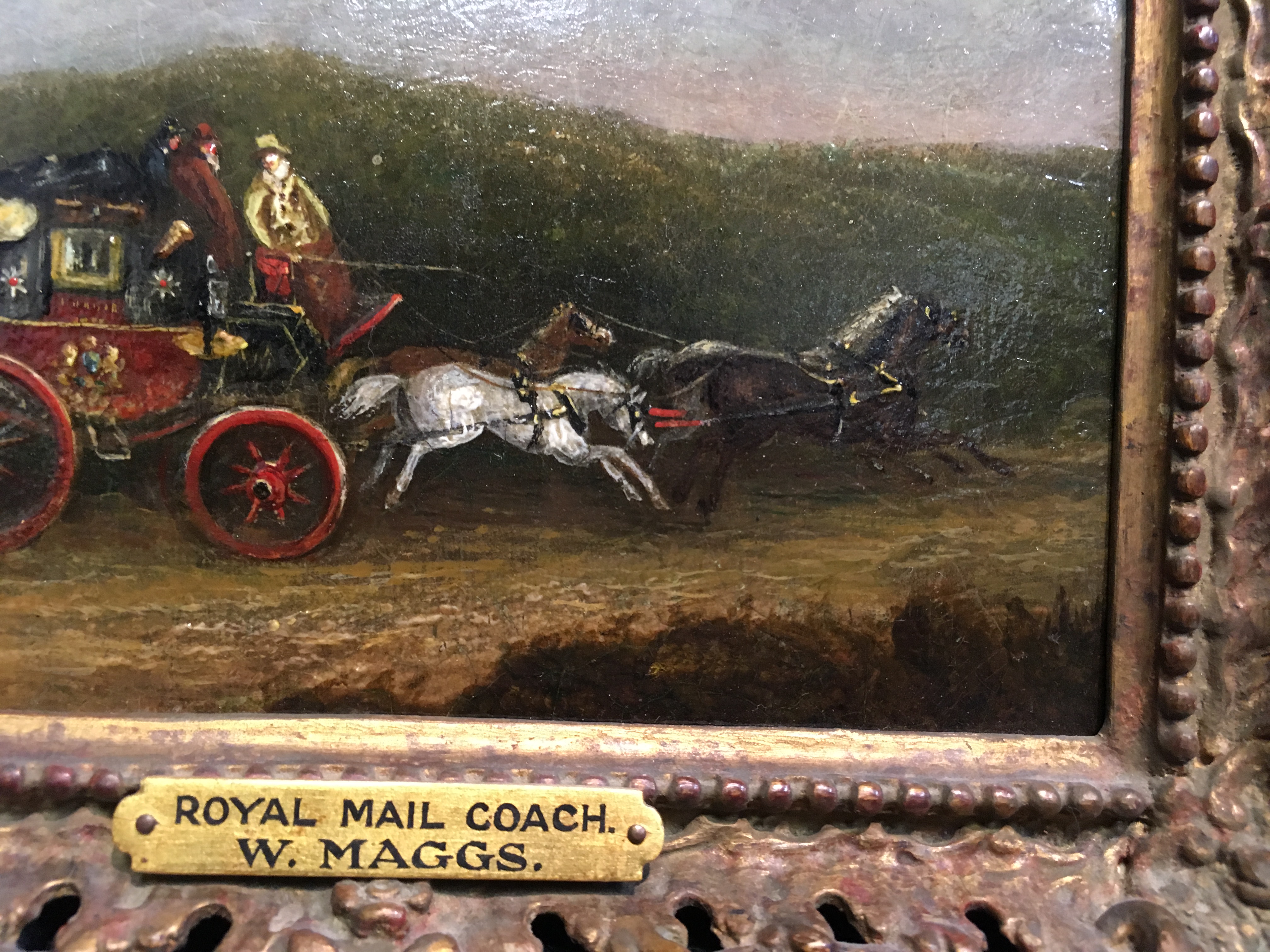 W. MAGGS (LATE 19th CENTURY) TWO SCENES OF THE ROYAL MAIL COACH both signed l.l. W Maggs oil on - Image 11 of 11