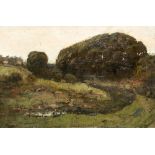 GEORGE GROSVENOR THOMAS, R.W.S. (1856-1923) A RIVER VIEW signed l.l. Grosvenor Thomas oil on