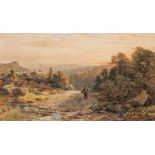 JAMES WILLIAM WHITTAKER (1828-1876) SUNRISE OVER A RURAL LANDSCAPE signed & dated l.l. 1873