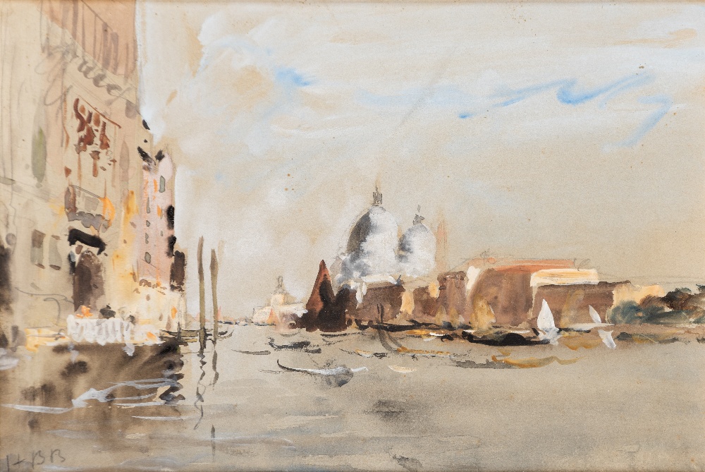 HERCULES BRABAZON BRABAZON (1821-1906) A VIEW FROM THE RIVA DEGLI SCHIAVONI initialled l.l. in