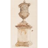 SAMUEL WOODFORDE, R.A. (1764-1817) A VASE AT STOURHEAD pen & ink with coloured washes inscribed l.r.
