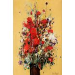 • ROBERT VERNET BONFORT (b.1934) STILL LIFE OF POPPIES signed l.r., signed & titled on reverse of