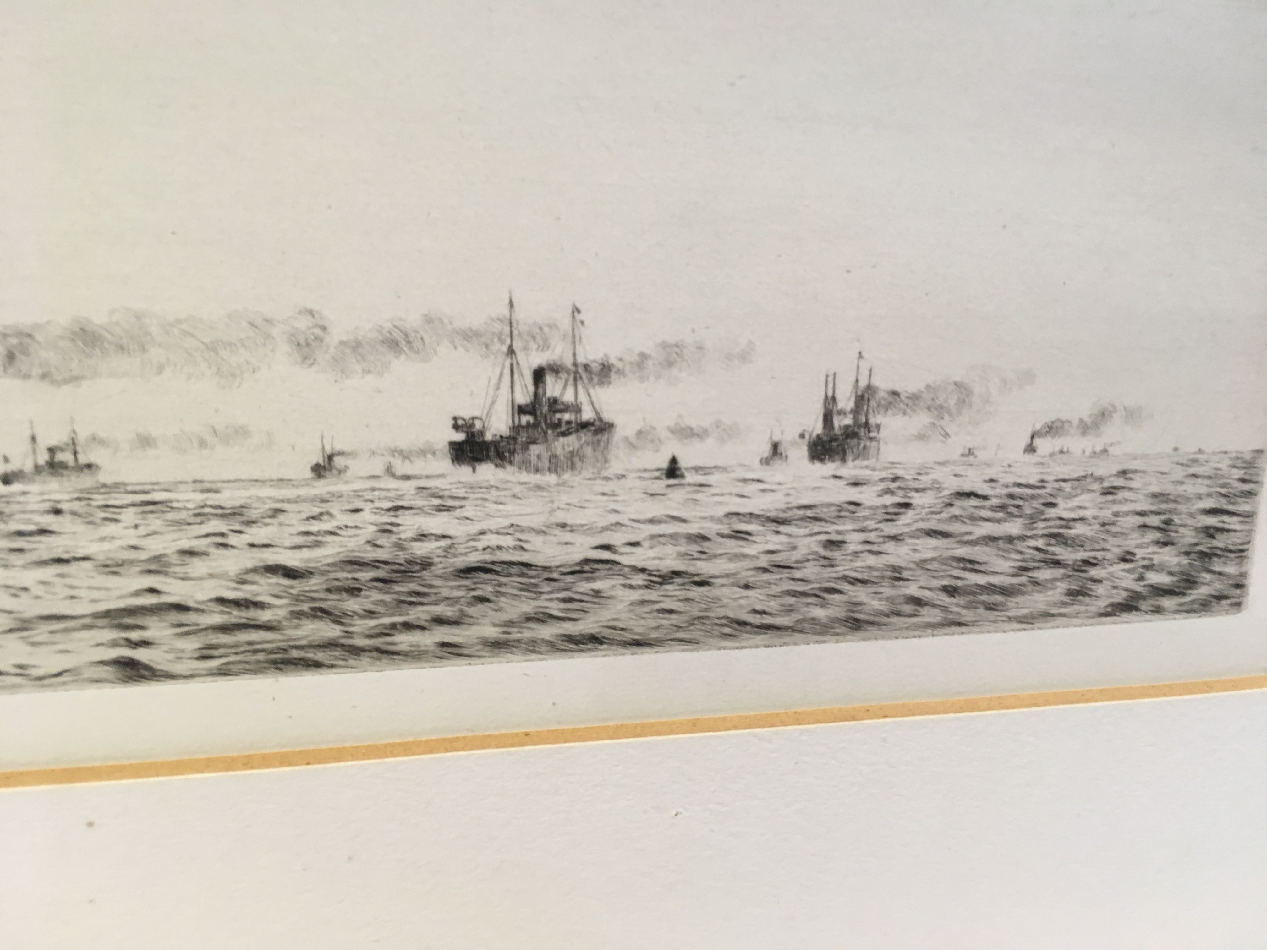 WILLIAM LIONEL WYLLIE (1851-1931) A CONVOY AT SEA signed l.l. W. L. Wyllie etching Image: 8.5 x 33. - Image 4 of 6