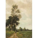 CONTINENTAL SCHOOL (EARLY 20th CENTURY) A COUNTRY PATH oil on canvas 38.0 x 27.0cm / 15 x 10 1/2in