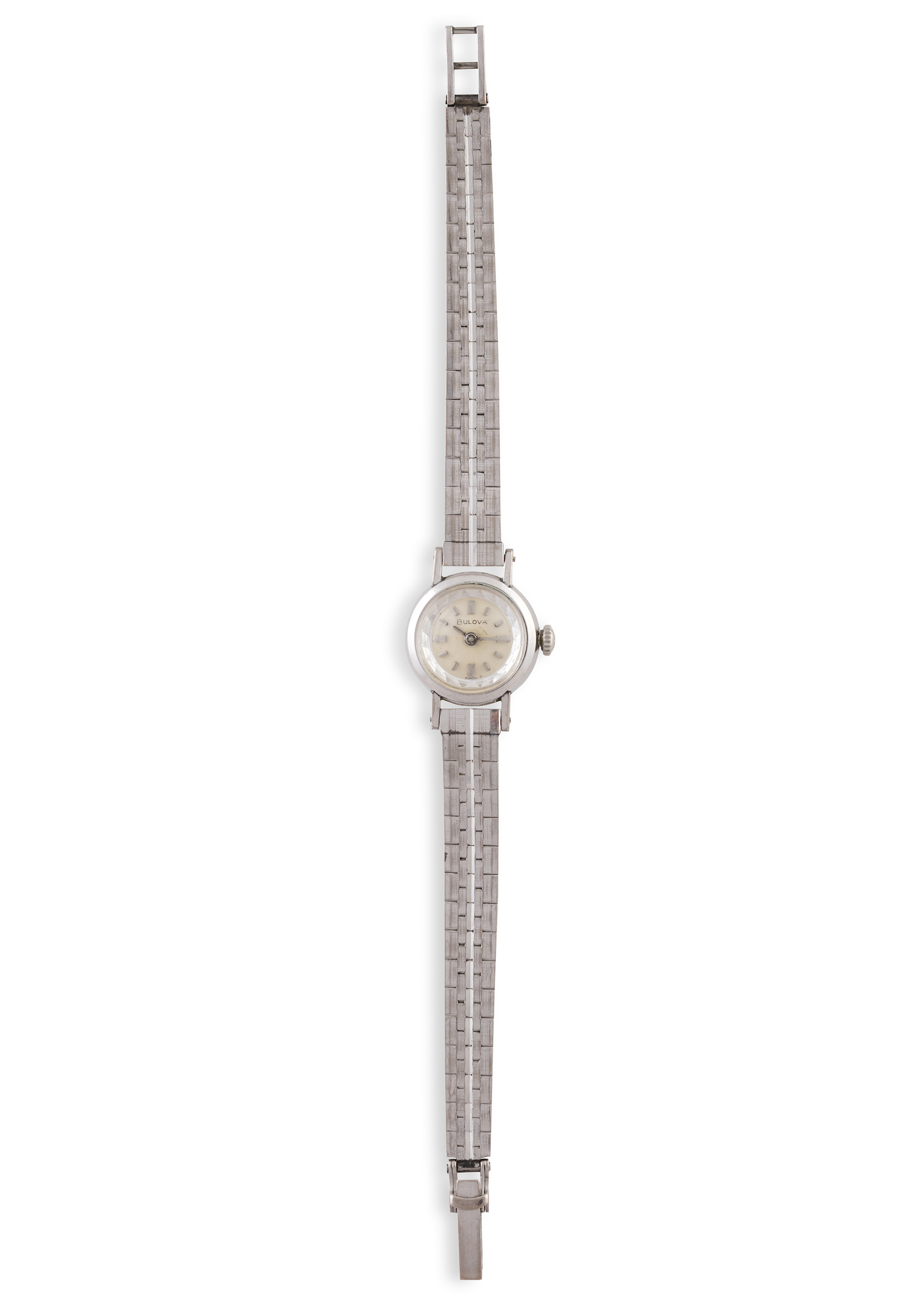 A LADY'S WRISTWATCH CIRCA 1960, the circular silver-coloured dial with baton markers with integral