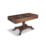 A WILLIAM IV ROSEWOOD LIBRARY TABLE, c.1835, of rectangular form, the moulded top with angled