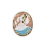 A NAPOLEONIC CAMEO BROOCH DEPICTING THE HEAD OF ARIADNE,The shell cameo depicting Ariadne or a