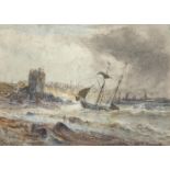 EDWIN HAYES RHA RI ROI (1819-1904)Ship in a StormWatercolour, 18 x 28cm (7 x 11'')Signed