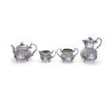 A FINE IRISH SILVER FOUR PIECE TEA AND COFFEE SERVICE, Dublin c.1903, mark of Weir & Sons,