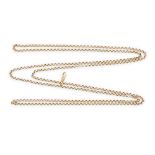 A 9K GOLD LONG FANCY-LINK CHAIN NECKLACE, together with a 9K gold fancy-link bracelet, necklace
