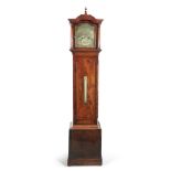 A FINE IRISH MAHOGANY LONGCASE CLOCK BY CHANCELLOR, early 19th century, the arched hood surmounted