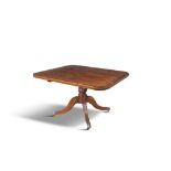 A MAHOGANY AND CROSSBANDED TILT-TOP BREAKFAST TABLE, the moulded top with gadrooned rim on a