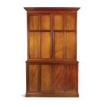 AN 19TH CENTURY MAHOGANY ESTATE CABINET, of rectangular shape with moulded corners and twin panel