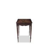 A CONTINENTAL MAHOGANY AND MARQUETRY INLAIN OCCASIONAL TABLE, of square shape, the quarter