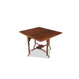 A VICTORIAN MAHOGANY SUTHERLAND TABLE, extending to rectangular form with gate-leg action