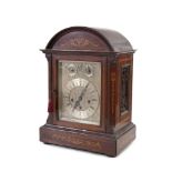 A 19TH CENTURY INLAID MAHOGANY BRACKET CLOCK, labelled Camer Kuss & Co., 18 Uxbridge Road, Sheppards