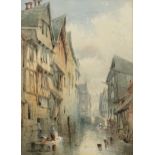 William Bingham McGuinness RHA (1849-1928)Rue Horloge Rouen & Laudebee en SeineA pair,