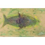 John Kingerlee (b.1936)Fish SwimmingOil on board, 22 x 34.5cm (8¾ x 13½'')Signed with artist's