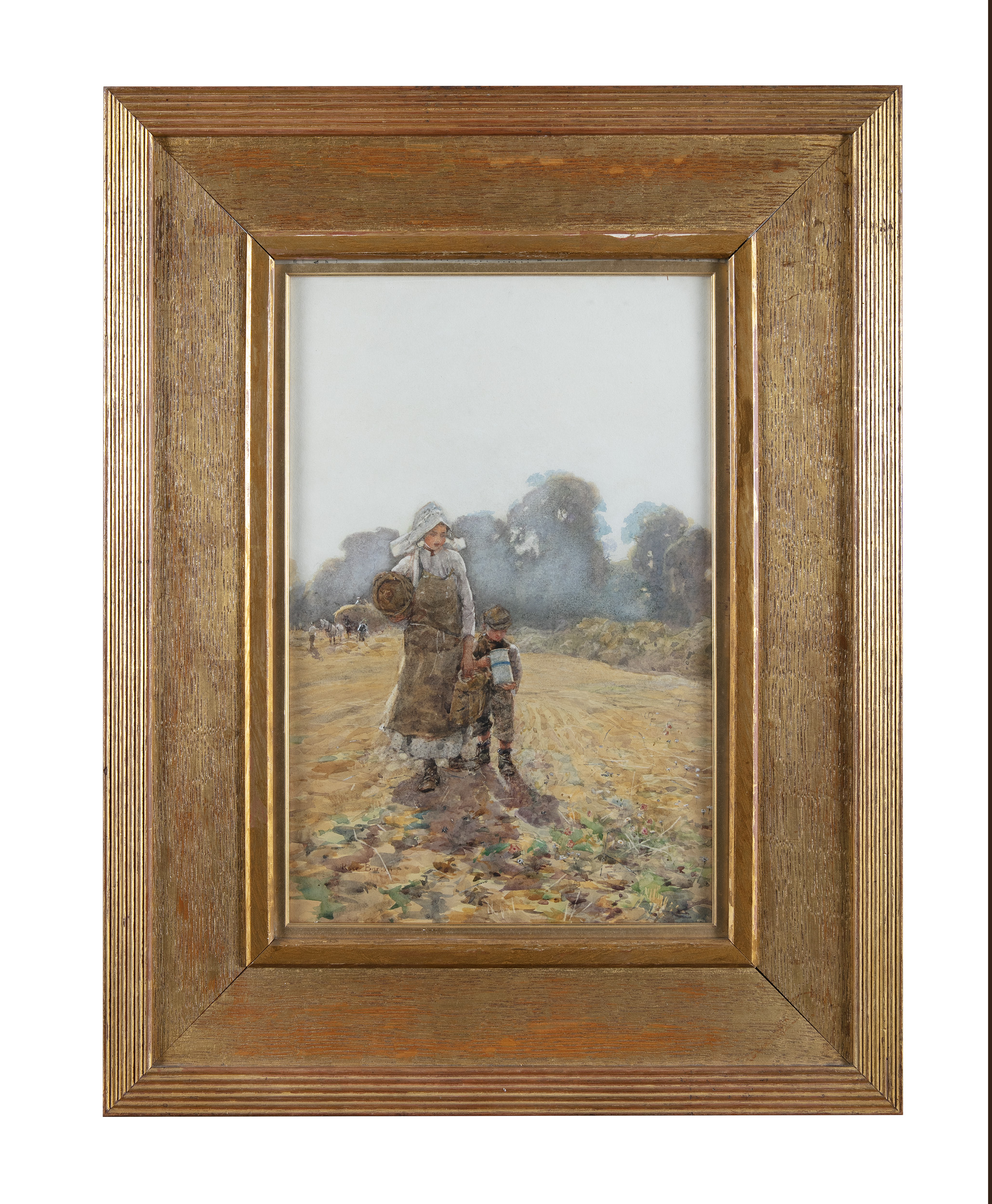 Rose Maynard Barton RWS (1856-1929)Carrying Father's DinnerWatercolour, 34 x 23cm (13½ x 9'')Signed; - Image 2 of 4