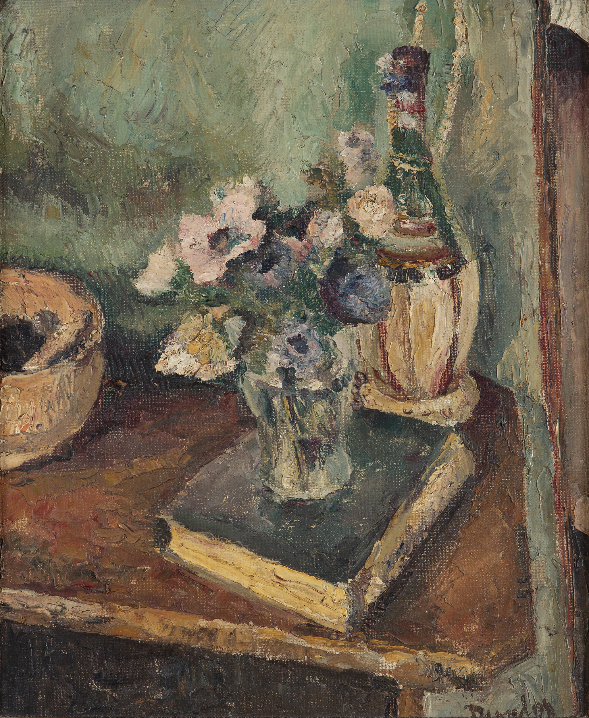 Ronald Ossory Dunlop RA RBA NEAC (1894-1973)Still Life with FlowersOil on canvas, 48 x 40cm (18¾ x