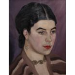 Harry Kernoff RHA (1900-1974)Portrait of the artist, Stella SteynOil on board, 40 x 30cm (15¾ x