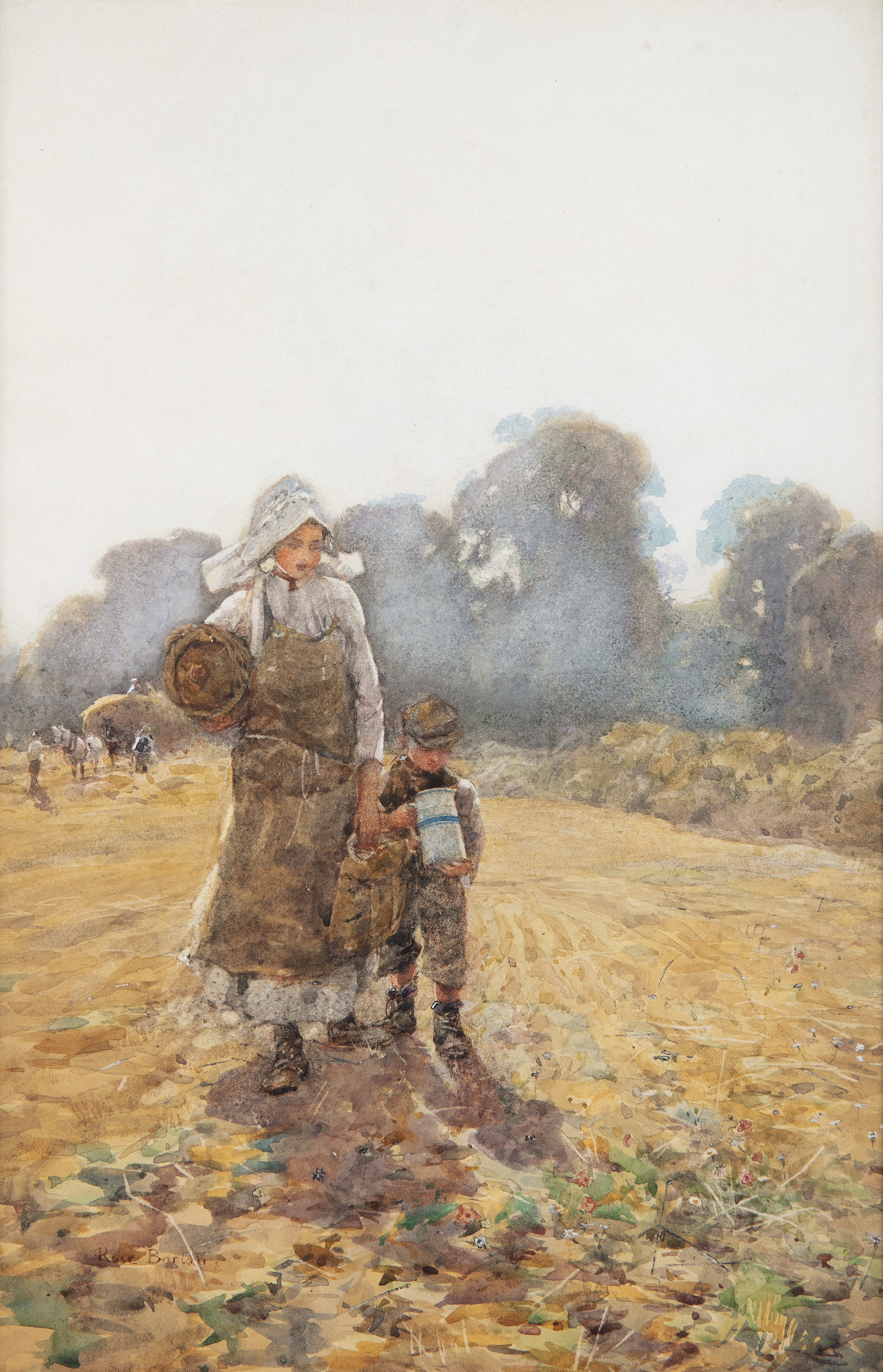 Rose Maynard Barton RWS (1856-1929)Carrying Father's DinnerWatercolour, 34 x 23cm (13½ x 9'')Signed;