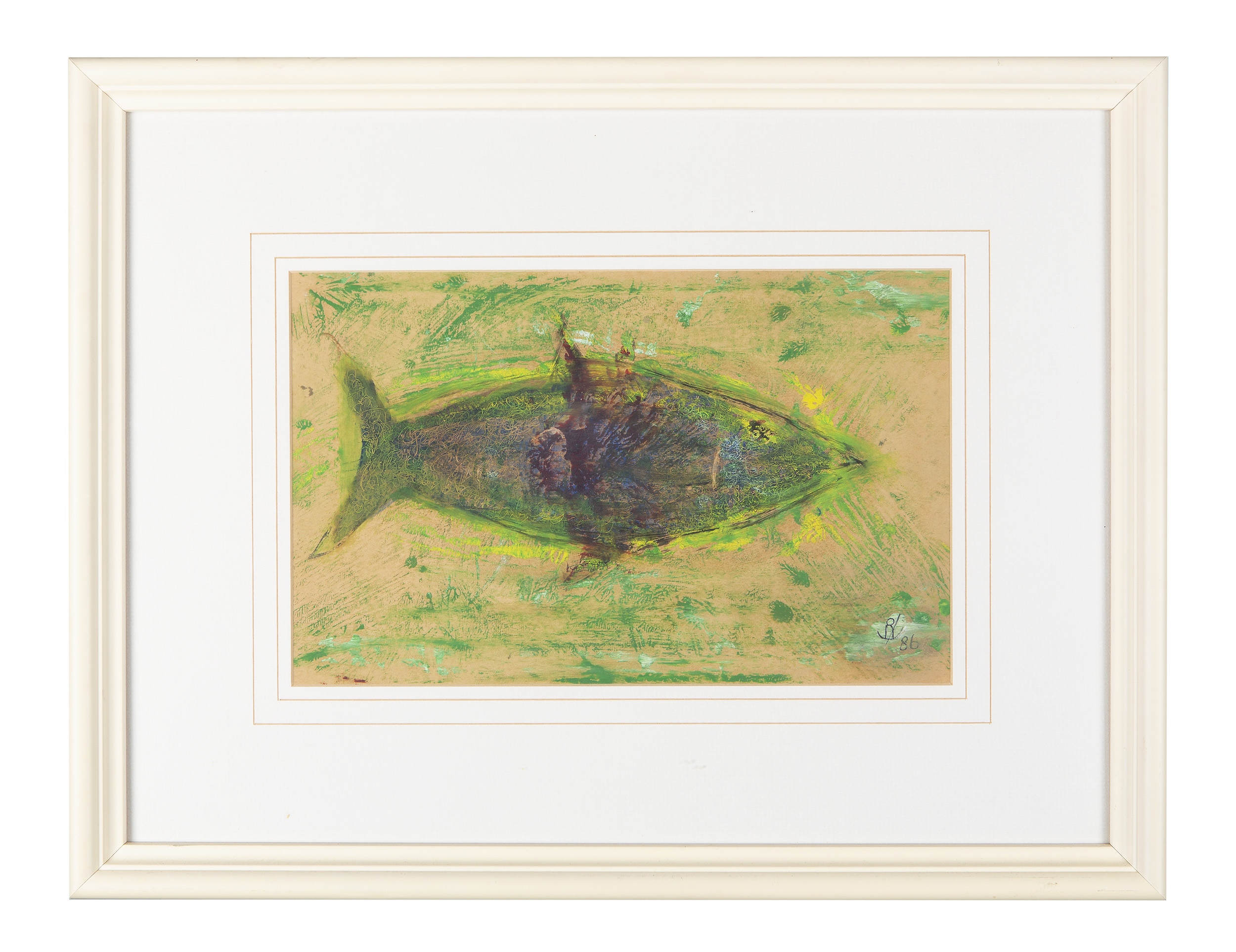 John Kingerlee (b.1936)Fish SwimmingOil on board, 22 x 34.5cm (8¾ x 13½'')Signed with artist's - Image 2 of 4