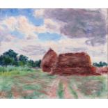 Roderic O'Conor (1860-1940)Landscape with Red Haystacks (1932)Oil on board, 38 x 46cm (15 x 18'')