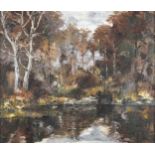 Fergus O'Ryan RHA (1910-1989)The Mill Pond, AutumnOil on board, 55 x 66cm (21½ x 26'')Signed;