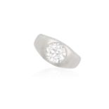 A DIAMOND SINGLE-STONE RINGThe old cushion-shaped diamond weighing approximately 2.30cts, mounted in