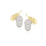 A PAIR OF DIAMOND EARRINGSEach designed as a stylised acorn, set throughout with brilliant-cut