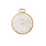 AN 18K GOLD OPEN FACE KEYLESS MANUAL WIND POCKET WATCH, BY IWC, CIRCA 1940The manual movement with