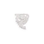 A DIAMOND SCROLL CLIP BROOCH, CIRCA 1945Of stylised scroll design, set throughout with brilliant and