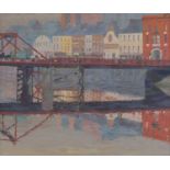 Cecil Galbally RHA (1911-1995)A View of Brian Boru Bridge and St. Patrick's Quay, Cork CityOil on