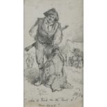 Erskine Nicol RSA ARA (1825-1904)'Who'll tred on the tail o'me coat'Pencil on paper, 13 x 7cm (5 x