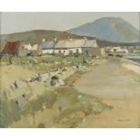 Desmond Turner RUA (1923 - 2011)Cottages in a West of Ireland landscapeOil on canvas, 49.5 x 59.