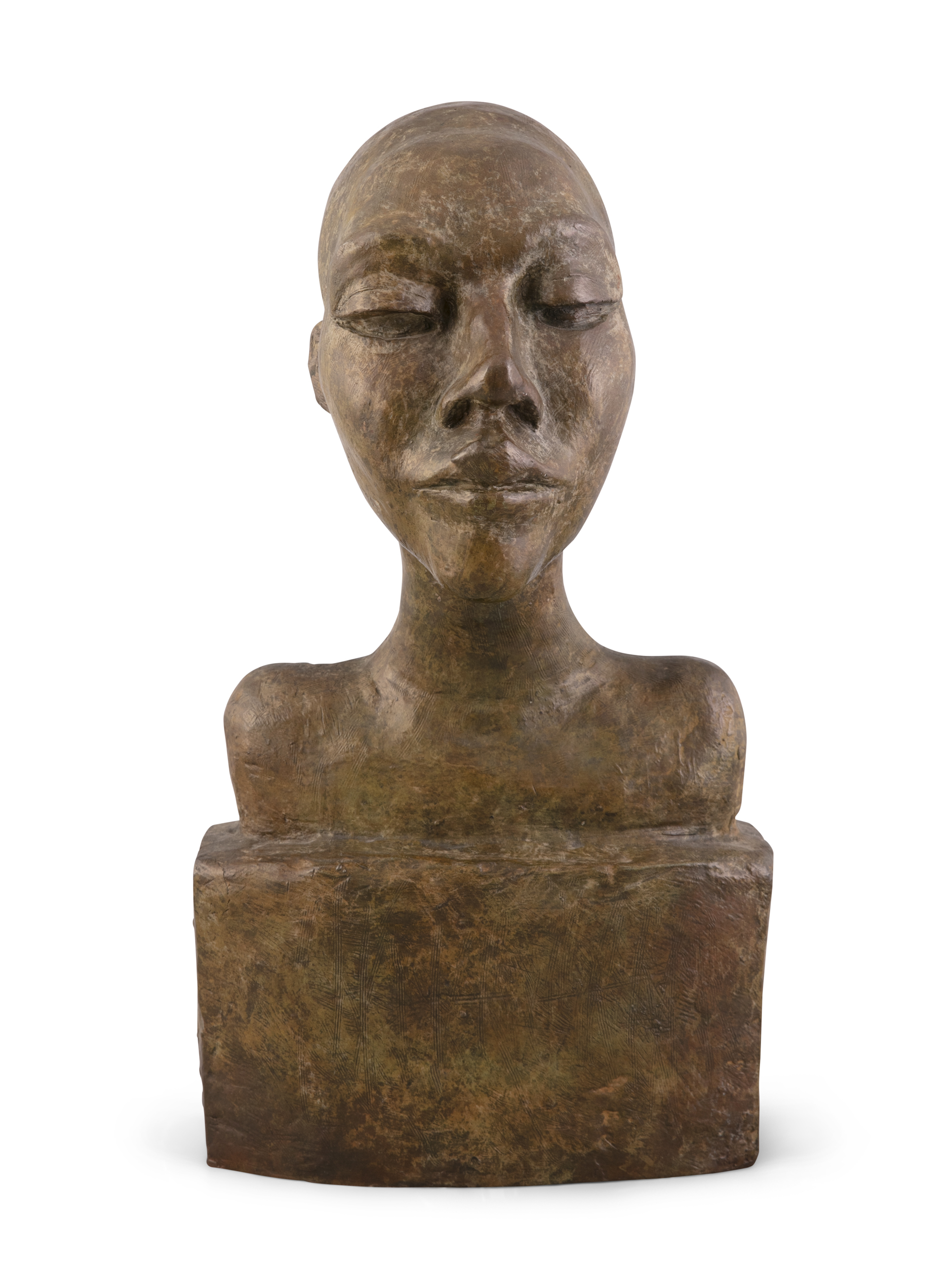 Brian Bourke HRHA (b.1936)Head of a WomanBronze, 40 x 22 x 10cm (15¾ x 8¾ x 4)Cast at Dublin Art