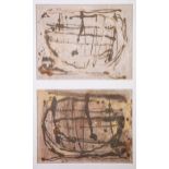 Camille Souter HRHA (b.1929)Winter CameDiptych, mixed media on paper, 40 x 50cm each (15¾ x 19¾)Both
