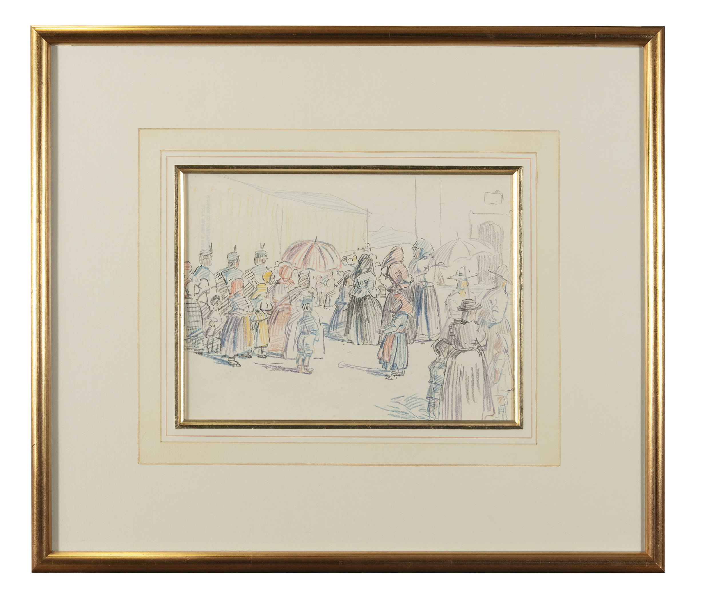 Mary Swanzy HRHA (1882-1978)Street Parade, CzechoslovakiaColoured pencil, 19.5 x 25cm Provenance: - Image 2 of 3