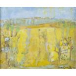 Anne Donnelly (b.1932)Yellow FieldOil on board, 29 x 35cm (11½ x 13¾)Signed and dated (20)'