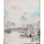 Basil Blackshaw HRHA RUA (1932-2016)The River FieldMixed media on paper, 18 x 15cm (7 x 6)Signed,