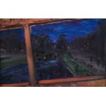 Jack Butler Yeats RHACrossing the Canal Bridge, from the Tram Top (1927)Oil on panel, 23 x 35.5cm (9