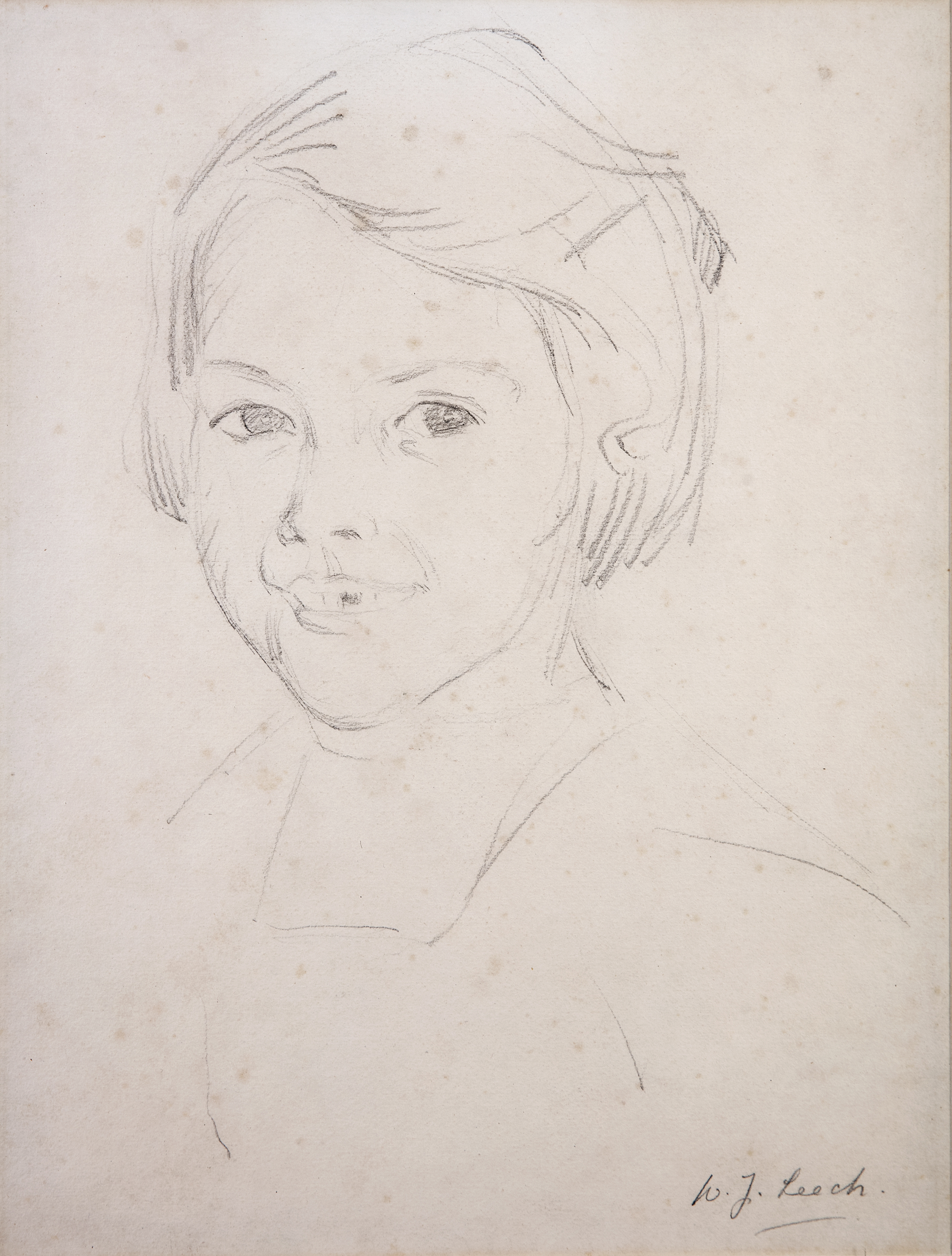 William John Leech RHA ROI (1881-1968)Little Girl (Study for 'Twas Brillig')Pencil, 33 x 25cm (13