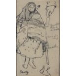 Paul Henry RHA (1877-1958)Woman from the West (Sketch)Pencil, 17.5 x 10cm (7 x 4)SignedProvenance: