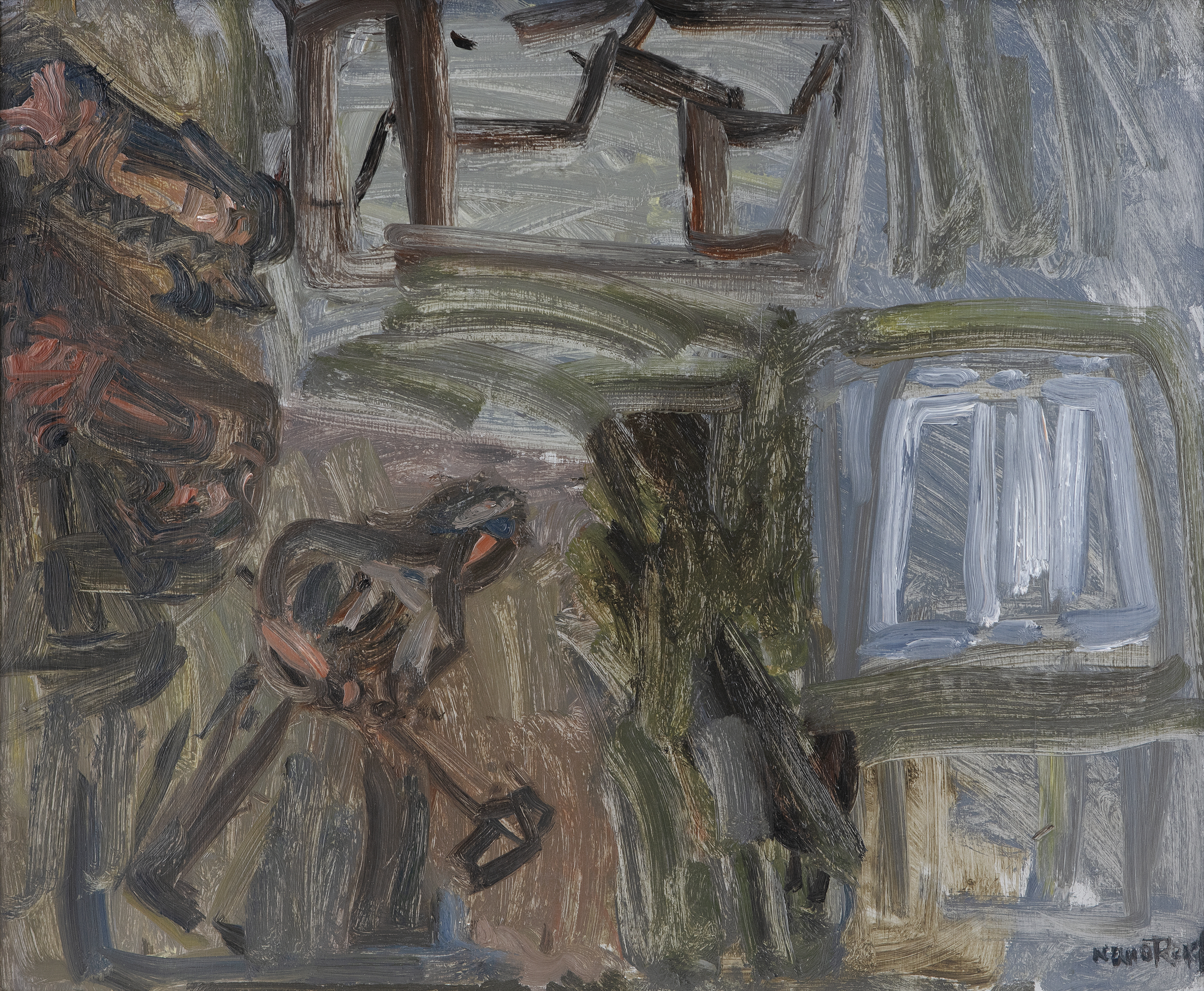 Nano Reid (1900-1981)Farm Hand (1973)Oil on board, 60 x 73cm (23½ x 28¾)Signed; inscribed with title - Image 2 of 4