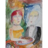 JOHN BELLANY RA (1942-2013)Dinner at Dromoland Castle, IrelandWatercolour, 76 x 58cmSigned and