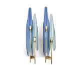 A pair of ‘Dahlia’ wall lights model 1461 by Max Ingrand for Fontana Arte, c.1960. Italy. 75 x 15